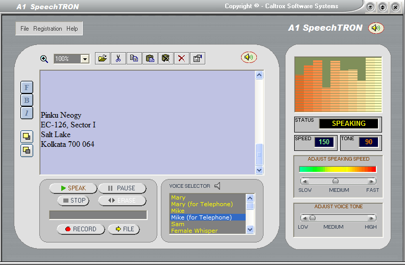 Speech recorder software