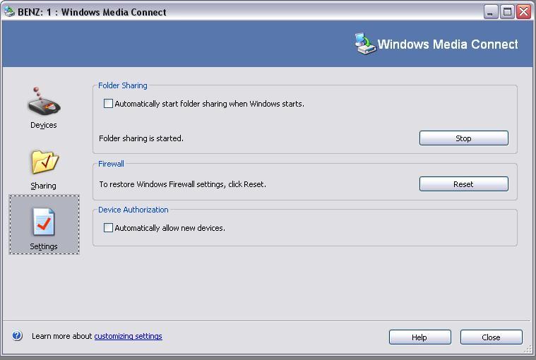 Windows Media Connect - Screenshot #1