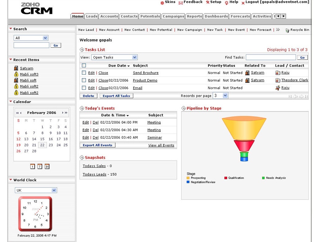Zoho CRM - Screenshot #1