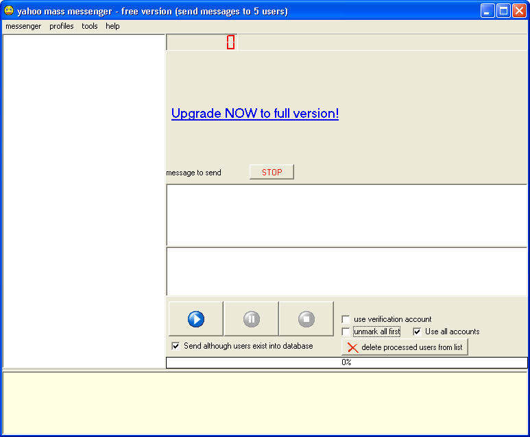 Yahoo Mass Messenger FREE - Screenshot #1