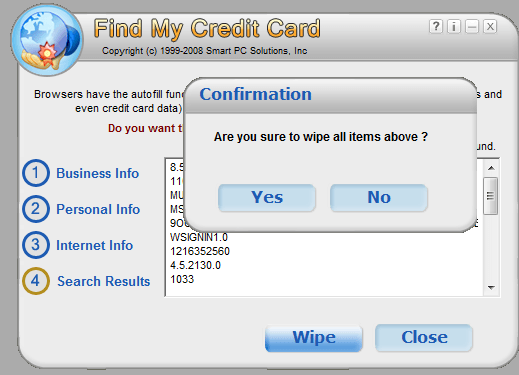 Find My Credit Card - Screenshot #1
