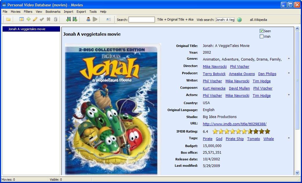 Personal Video Database - Screenshot #8