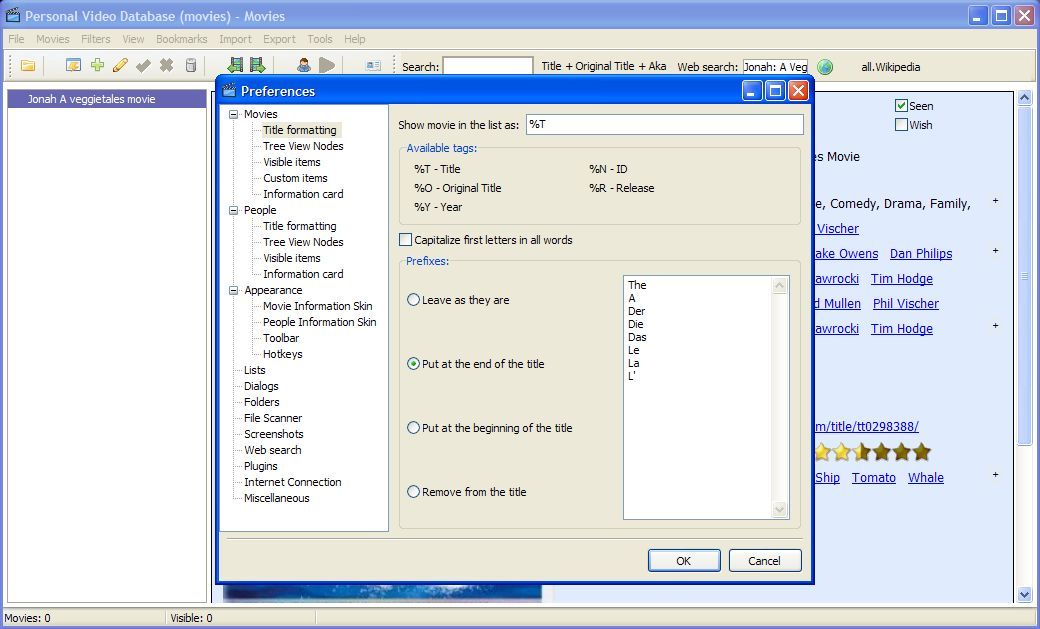 Personal Video Database - Screenshot #7