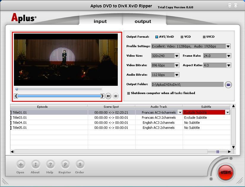 Aplus DVD to DivX XviD Ripper - Screenshot #2