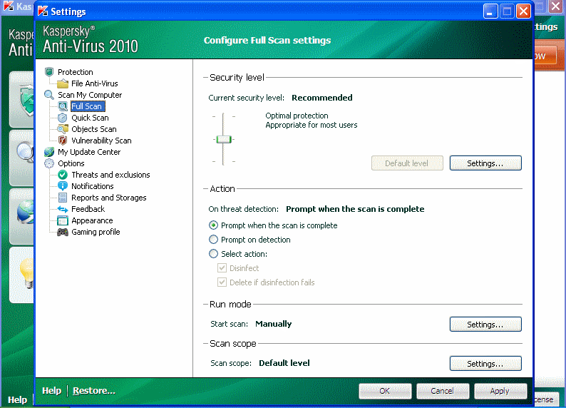 Kaspersky Anti-Virus 2010 - Screenshot #3