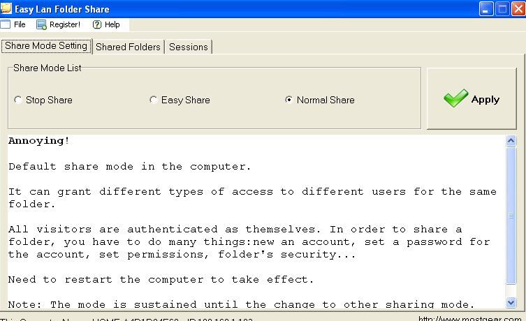 Easy LAN Folder Share - Screenshot #1
