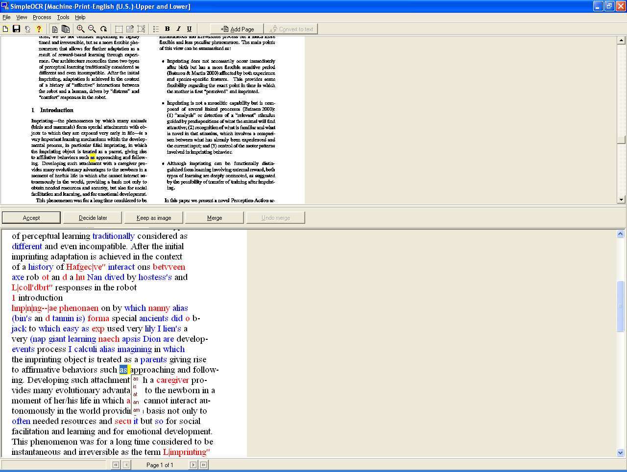 SimpleOCR - Screenshot #1