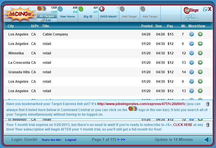 JobDinger - Screenshot #1