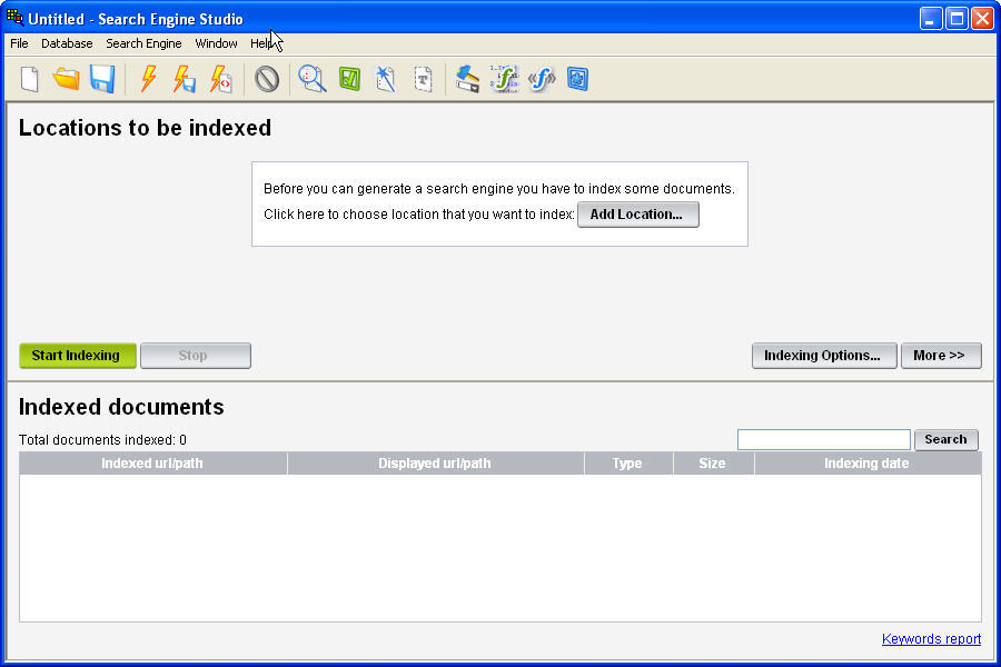 Search Engine Studio Service Manager - Screenshot #1