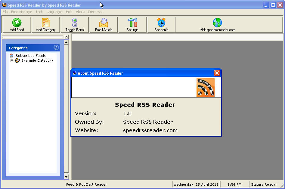 Speed RSS Reader Demo - Screenshot #1