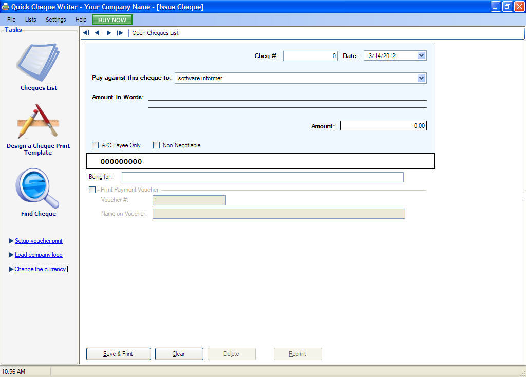 Quick Cheque Writer download for free SoftDeluxe