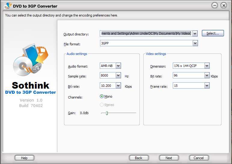 Sothink DVD to 3GP Converter - Screenshot #1