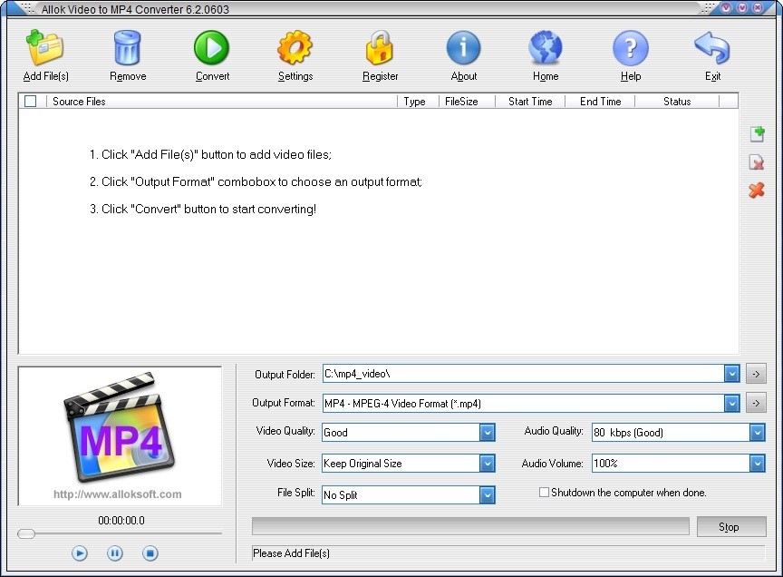 Allok Video to MP4 Converter - Screenshot #3