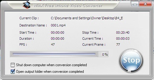 WinX Free iPhone Video Converter - Screenshot #2