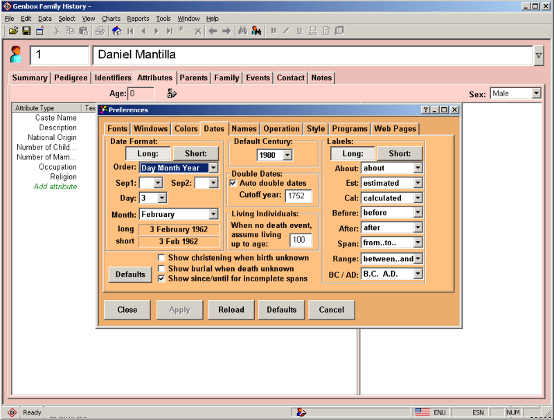 Genbox Family History - Screenshot #1