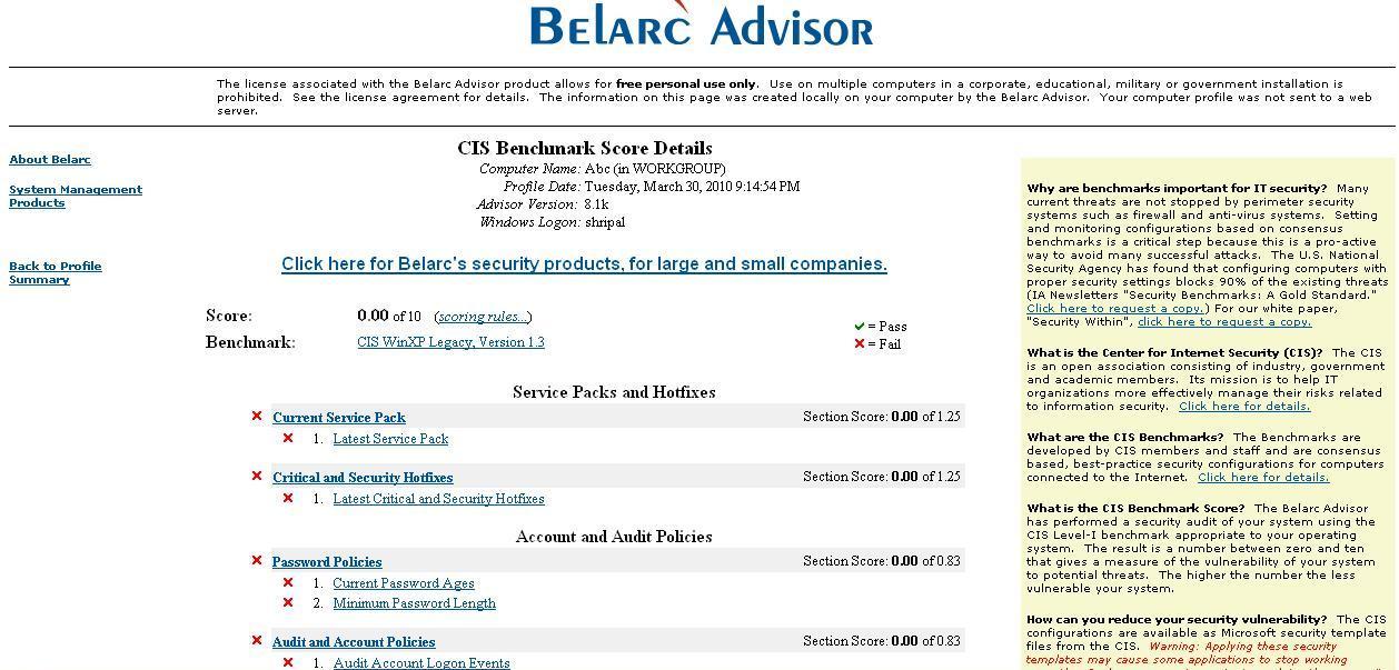 Belarc Advisor download for free - SoftDeluxe