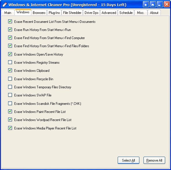 Windows & Internet Cleaner Pro - Screenshot #4
