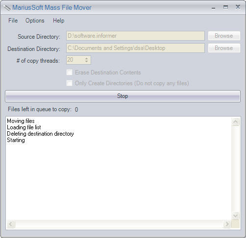 MariusSoft Mass File Mover - Screenshot #1