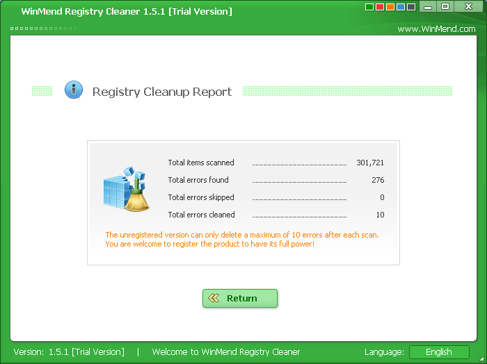 WinMend Registry Cleaner - Screenshot #3