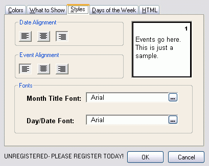 HTML Calendar Maker Pro - Screenshot #2