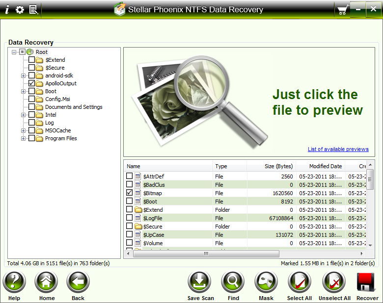 Stellar Phoenix NTFS Data Recovery - Screenshot #5
