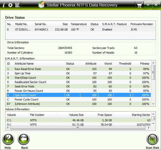 Stellar Phoenix NTFS Data Recovery - Screenshot #1