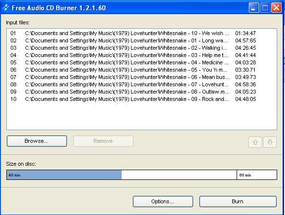 Free Audio CD Burner - Screenshot #10