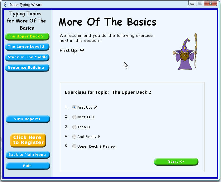 type to learn wizard