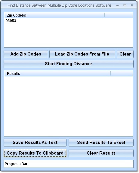 Find Distance Between Multiple Zip Code Locations Software - Screenshot #1