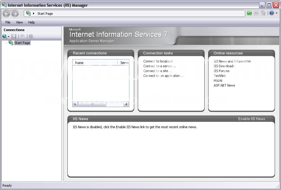Internet Information Services (IIS) Manager - Screenshot #1
