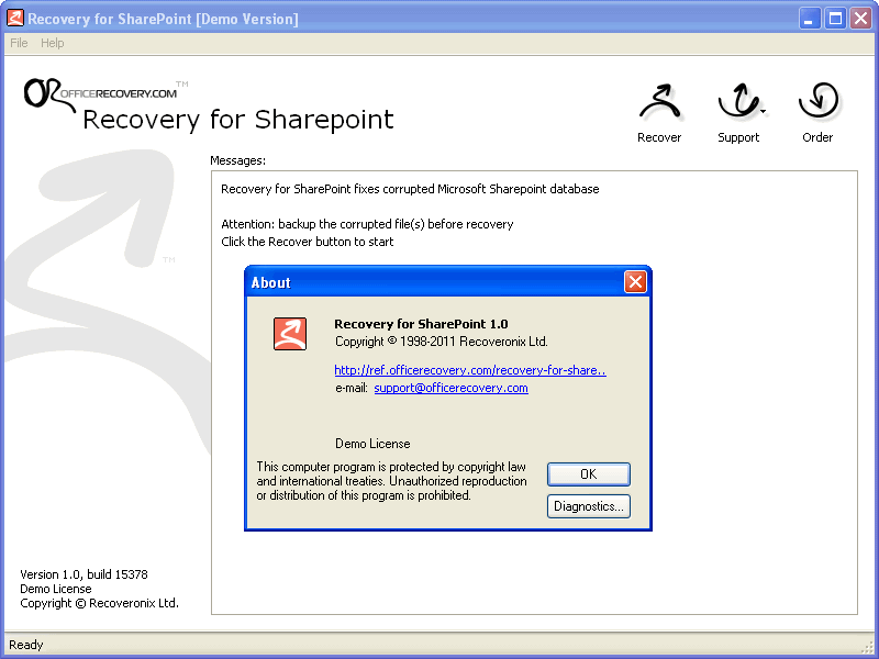 Recovery for SharePoint download for free - SoftDeluxe