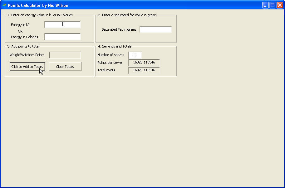 PointsCalculator - Screenshot #1