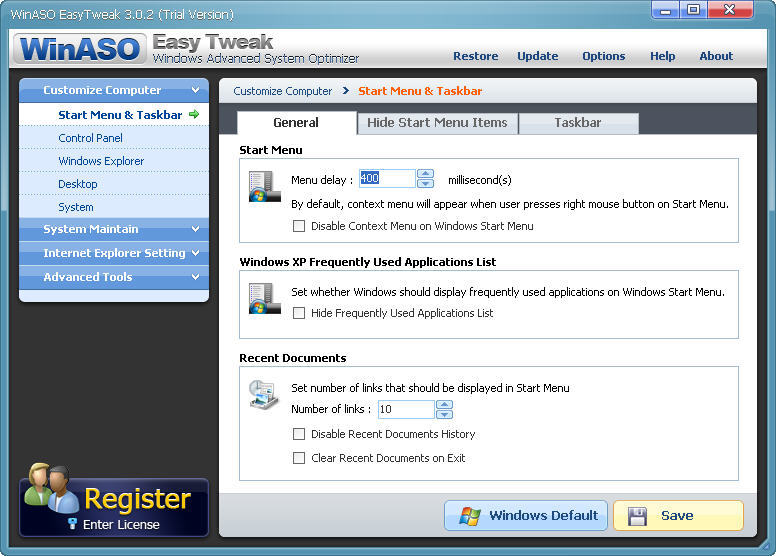 WinASO EasyTweak - Screenshot #4