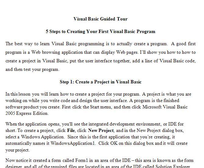 Creating Your First Visual Basic Program - Full - Screenshot #2