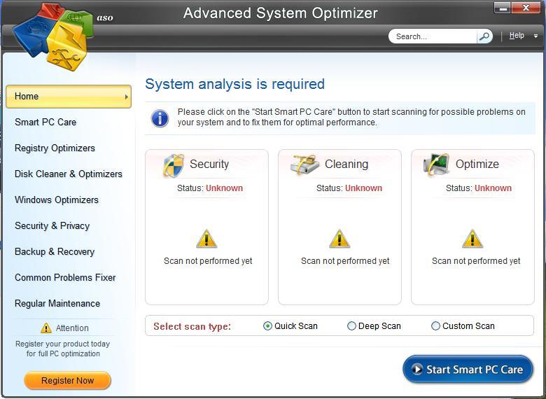 Advanced System Optimizer 3.81.8181.238 instaling