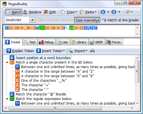 JGsoft RegexBuddy - Screenshot #8
