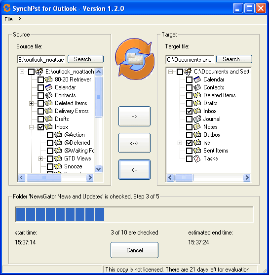 SynchPst for Outlook - Screenshot #4