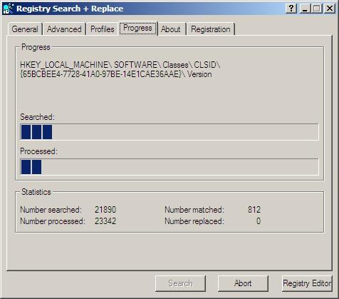 Registry Search + Replace - Screenshot #2