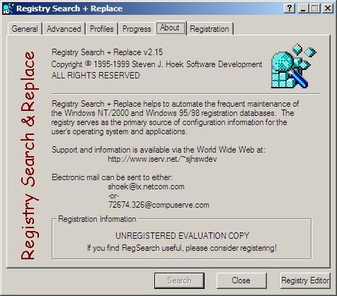 Registry Search + Replace - Screenshot #1
