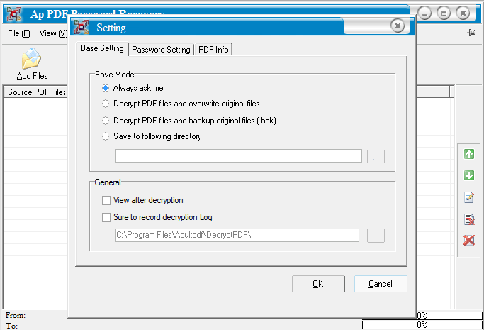 AP PDF Password Recovery - Screenshot #1