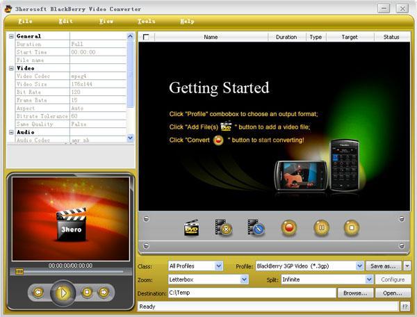 3herosoft BlackBerry Video Converter - Screenshot #5