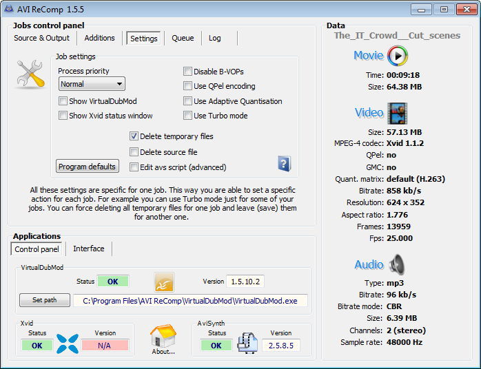AVI ReComp - Screenshot #3