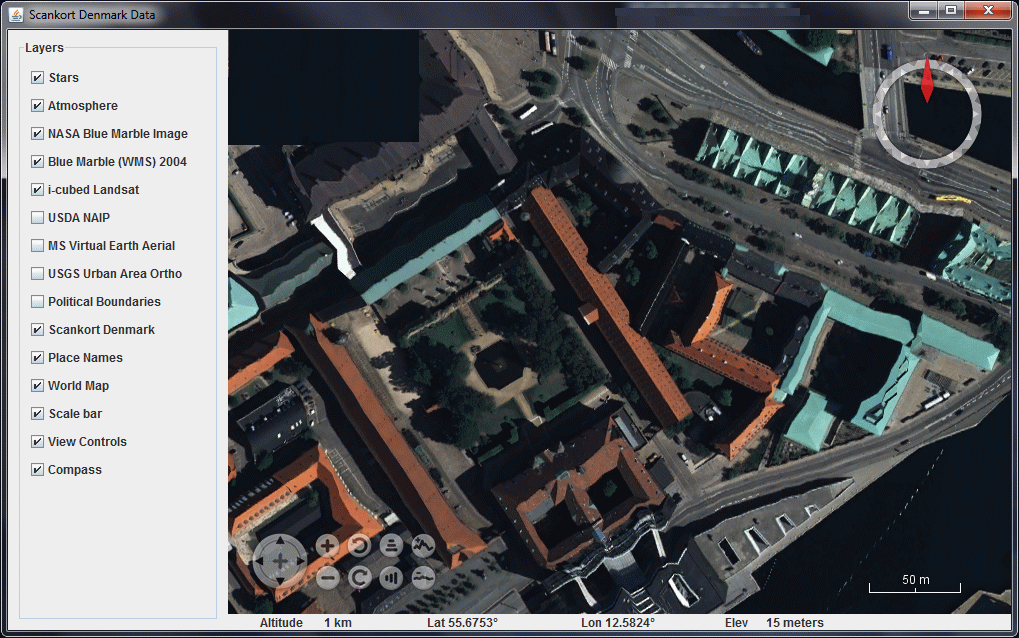 World Wind Java Scankort Denmark Data - Screenshot #2