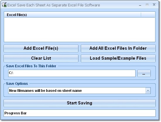 Excel Save Each Sheet As Separate Excel File Software - Screenshot #1