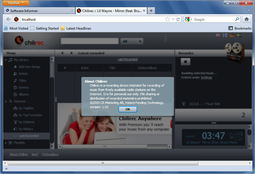Chilirec - Screenshot #1