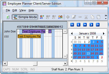 Employee Planner Client/Server Edition Client - Screenshot #1