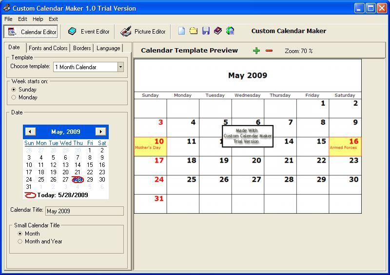 Custom Calendar Schedule