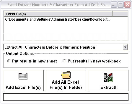 Excel Extract Numbers & Characters From All Cells Software - Screenshot #1