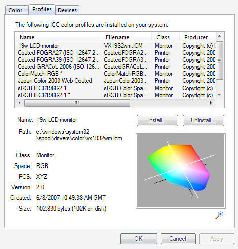 Microsoft Color Control Panel Applet for Windows XP latest version ...