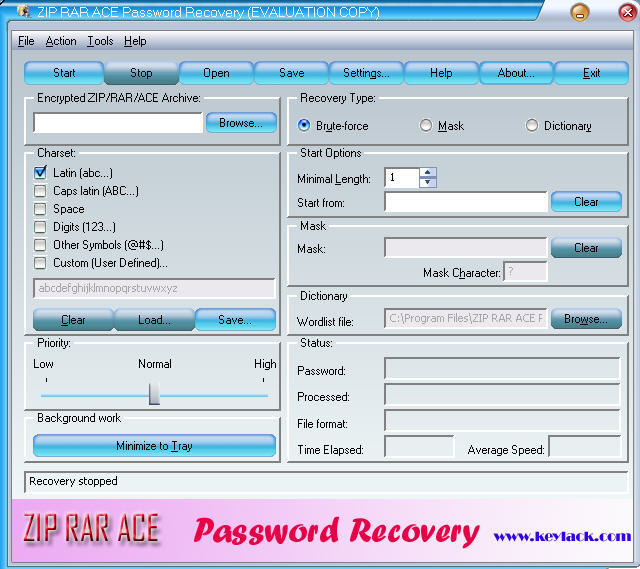 ZIP RAR ACE Password Recovery - Screenshot #5